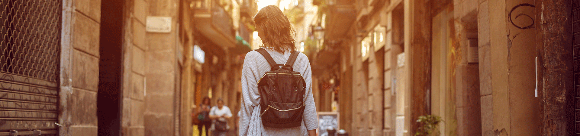 Woman travelling through Europe
