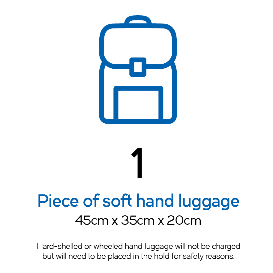 1 piece of soft hand luggage